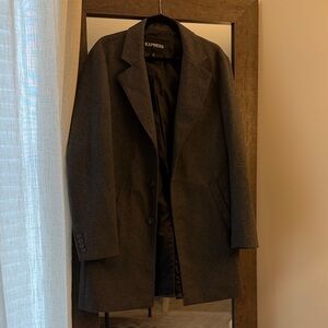 Express Men's Charcoal Trench Coat